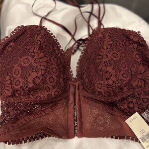 Aerie Lace Bralette - Deep Red